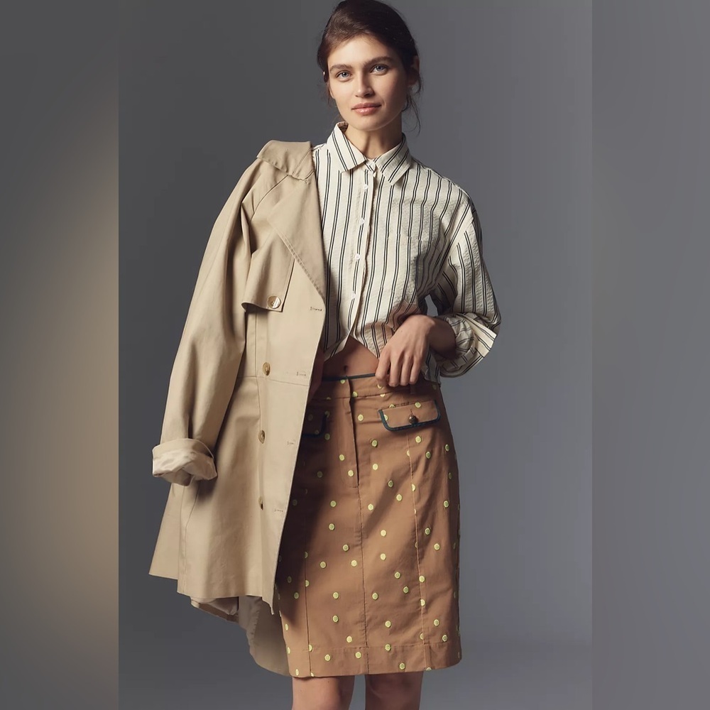 NWT! Anthropologie Maeve Clean Trouser Column Knee-Length Skirt - Size Small 🐚